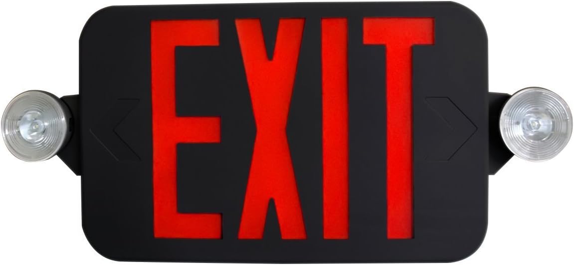 Flаѕh Dеаlѕ - 50% оƒƒ 6 Pack Supreme LED All LED Decorative Red Black Exit Sign & Emergency Light Combo with Battery Backup (6 Pack)