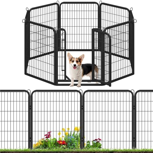 Image of Yaheetech 32in x 17ft Rustproof Foldable Metal Decorative Garden Fence | Durable Metal Frame, Tool-Free Quick Setup,Custom Multi-Shape,Fold Flat Storage, Multi-Scene For Garden Patio RV Camping