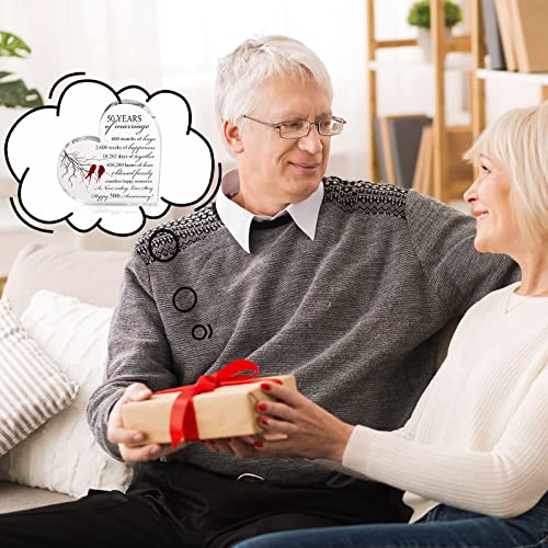 Qunclay Years Of Marriage Gift Wedding Anniversary Heart Marriage Keepsake Decoration Gift For Couple Parent Women Mom Husband Wife (50Th) #TOP5