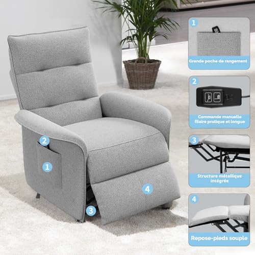 Fauteuil relax électrique de bureau inclinable et confortable