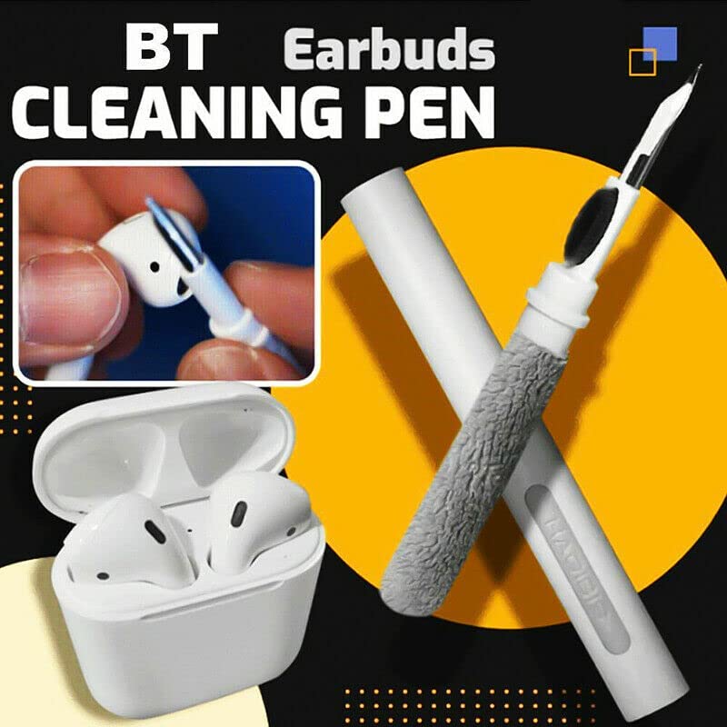 Image of Bluetooth Earbuds Cleaning Pen Tool /Kit for Airpods, 3 in 1 Multifunction and Soft Dust Removal Brush Pen, Earwax, Earphones, Case, Keyboards, Camera, Mobile Phone Etc