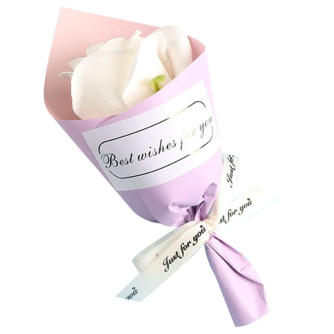 Wedhapy Eternal Soap Flower Soap Flowers Bouquet Artificial Eternal Sunflower Newspaper Wrapped for Home Living Room Decoration Flowers