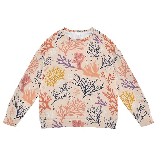 JUNZAN Cartoon Colorful Corals Kids Girls Hoodie Sweatshirt Long Sleeve Hoodie for Boys Sports 4T