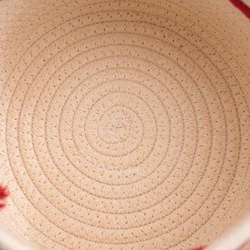 Cesta de almacenamiento de cuerda contra el desorden navideño contenedores con tapa limpios 5