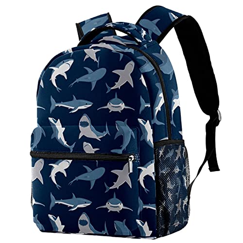 Sac à dos requins bleu océan fini les fuites avec le porte-bouteille externe