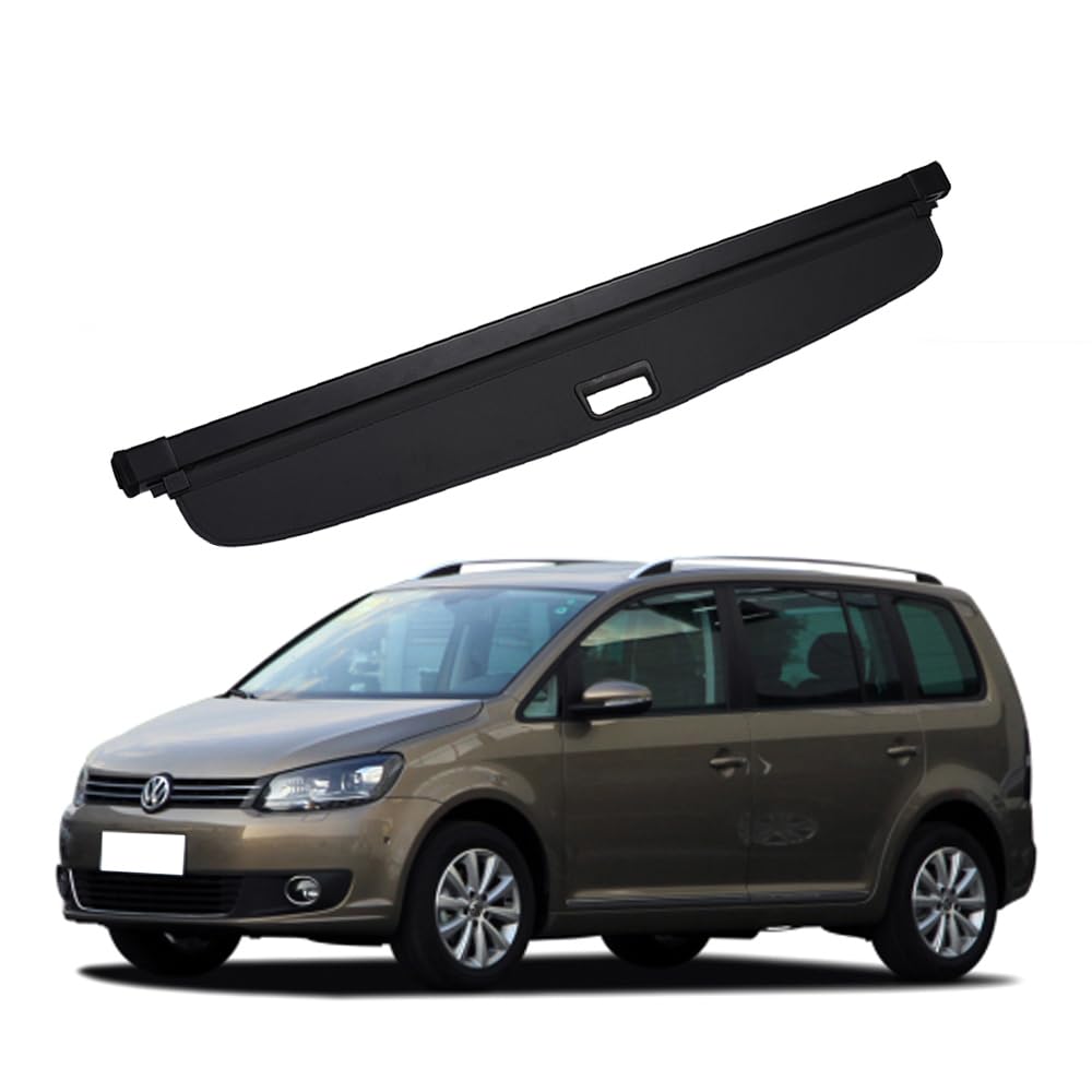 Auto Laderaumabdeckung FüR V.W TOURAN 2006–2015, 5-Sitzer, Kofferraum Abdeckung Rollo Einziehbar Kofferraumabdeckung Hutablage Zum Schutz Der PrivatsphäRe