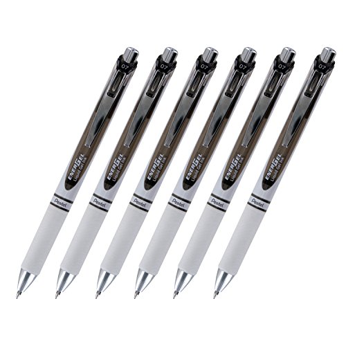 Bolígrafo Pentel EnerGel Deluxe RTX Pearl Retráctil Negro x6