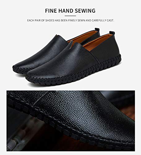 Men's Genuine Leather Loafer Shoes Slip On Soft Walking Driving Shoes4