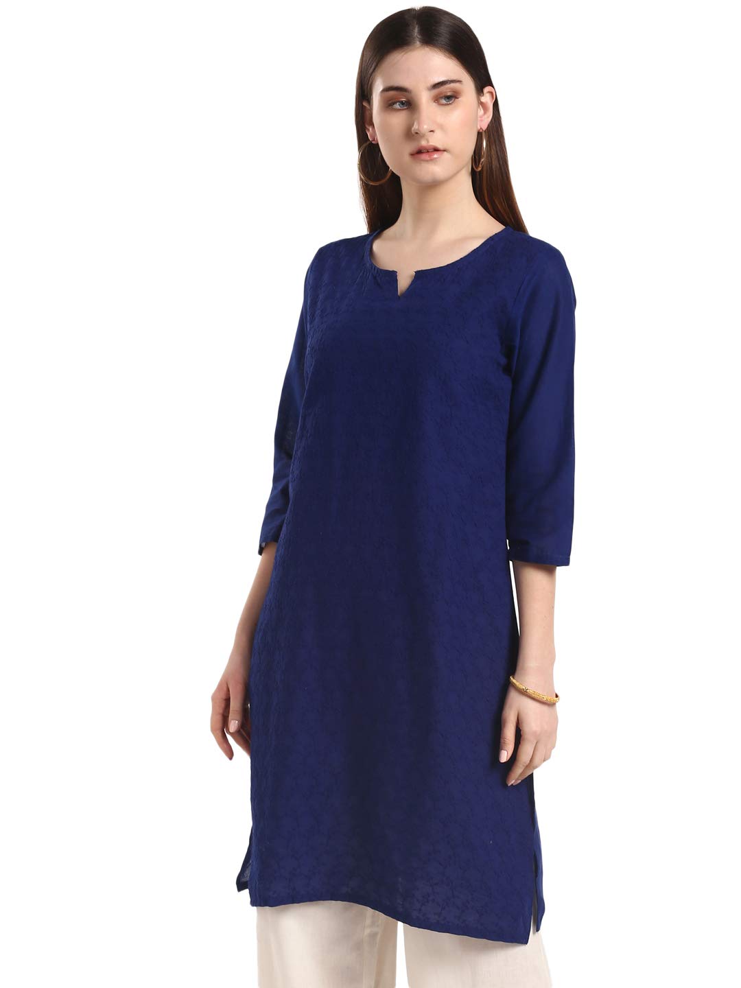 Stylized Neck Printed Kurta