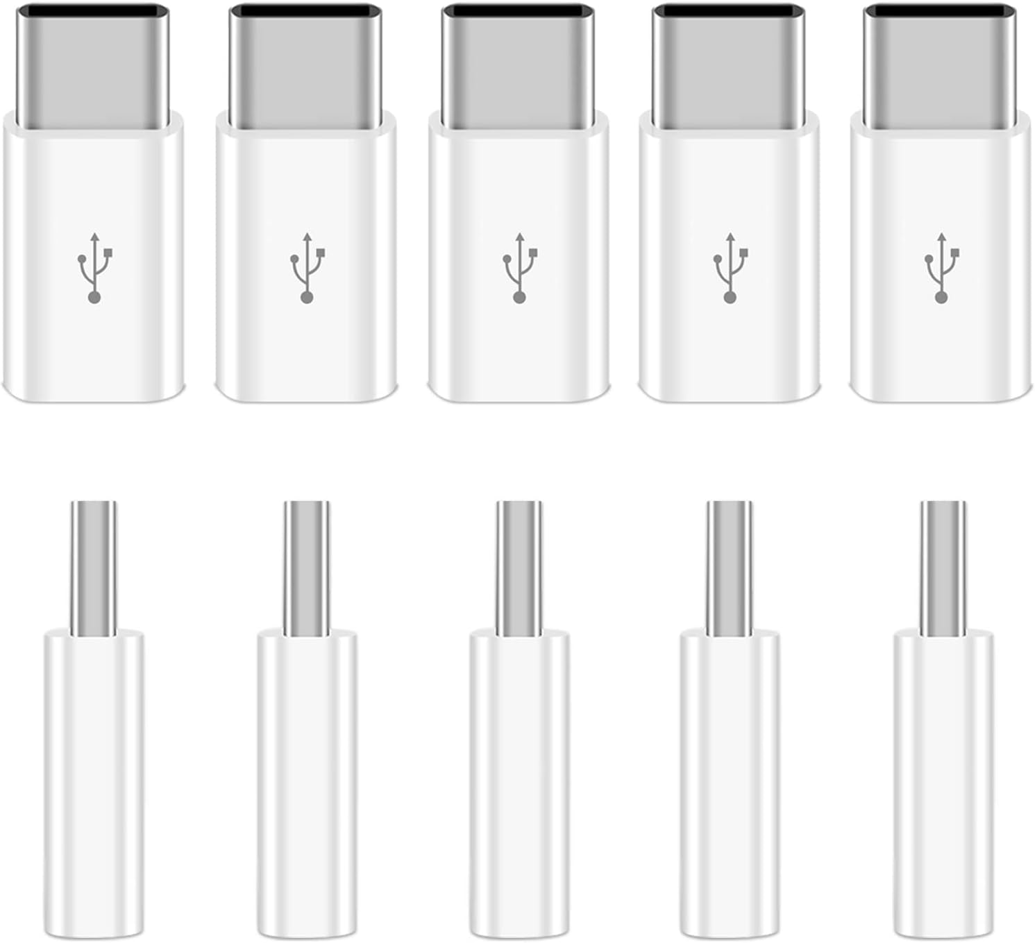 Wansurs 10 Pack Micro USB to USB C Adapter,USB Type C