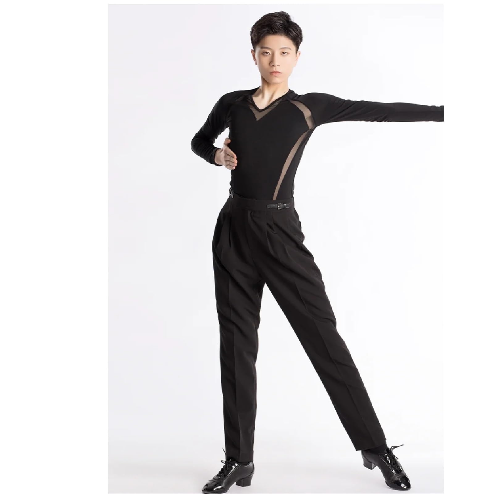 latein Tanzhose Hohe Taille Design Hosen Männlichen Latin Dance Hosen for Männer Leistung Bauch Moderne Tanz Kleider