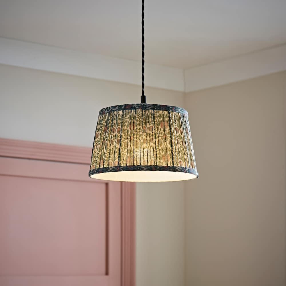 Valuelights Small | Abel Floral Pleated Tapered Lamp Shade And Bulb | Shades & Home Improvements Essential | 25Cm Shade Width