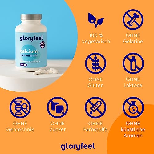 Calcium Tabletten 800 mg + Vitamin D3 1000 I.E. - Kalzium aus Calciumcarbonat Hochdosiert - D3 zur Unterstützung der Calcium-Aufnahme* - 180 Tabletten für 3 Monate - Laborgeprüft, ohne Zusätze