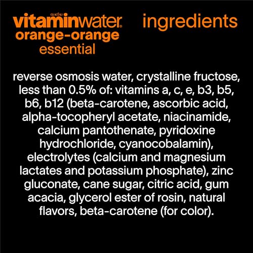 Image of vitaminwater Essential Orange-Orange, Flavored Water Beverage, 20 fl oz Bottles, 12 Pack