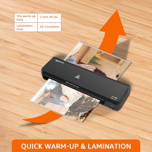 Image of Amazon Basics Hot & Cold A3 Thermal Laminating Machine /Laminator A303 | Fast 2-Min Warm-Up | Slide-Push Button | Durable Thermostats | Dual Light Indicators | for Photos, IDs, Documents, Certificates