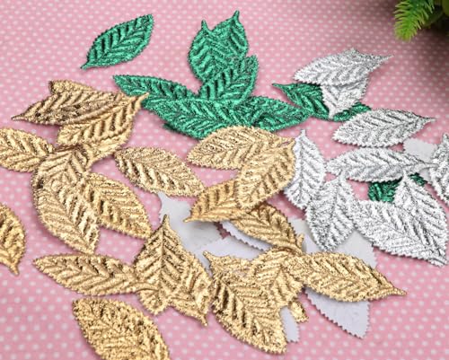 Image of YYCRAFT Pack of 120PCS Metallic Leaf St. Patrick's Day Appliques /Craft,3 Colors