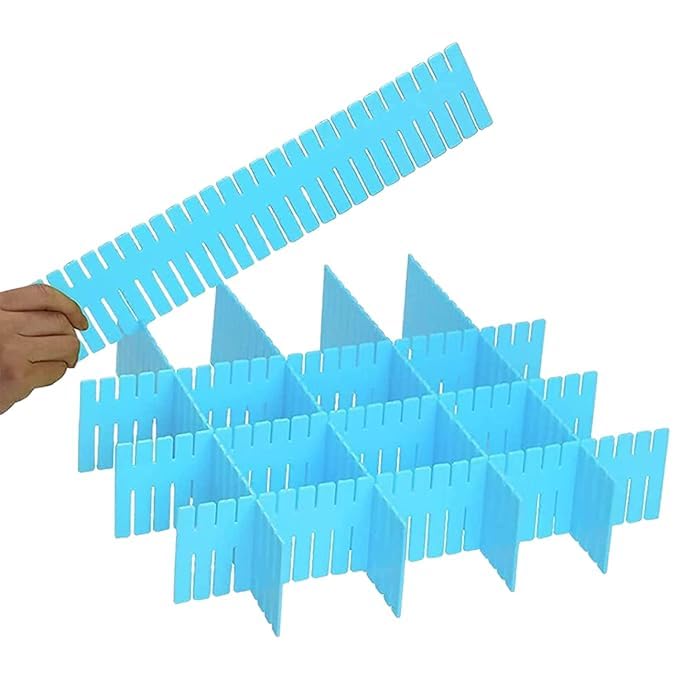 Garden Of Arts Adjustable Drawer Dividers, 8-Piece Plastic Organiser Set, Drawer Separators for Socks, Ties, Makeup Storage
