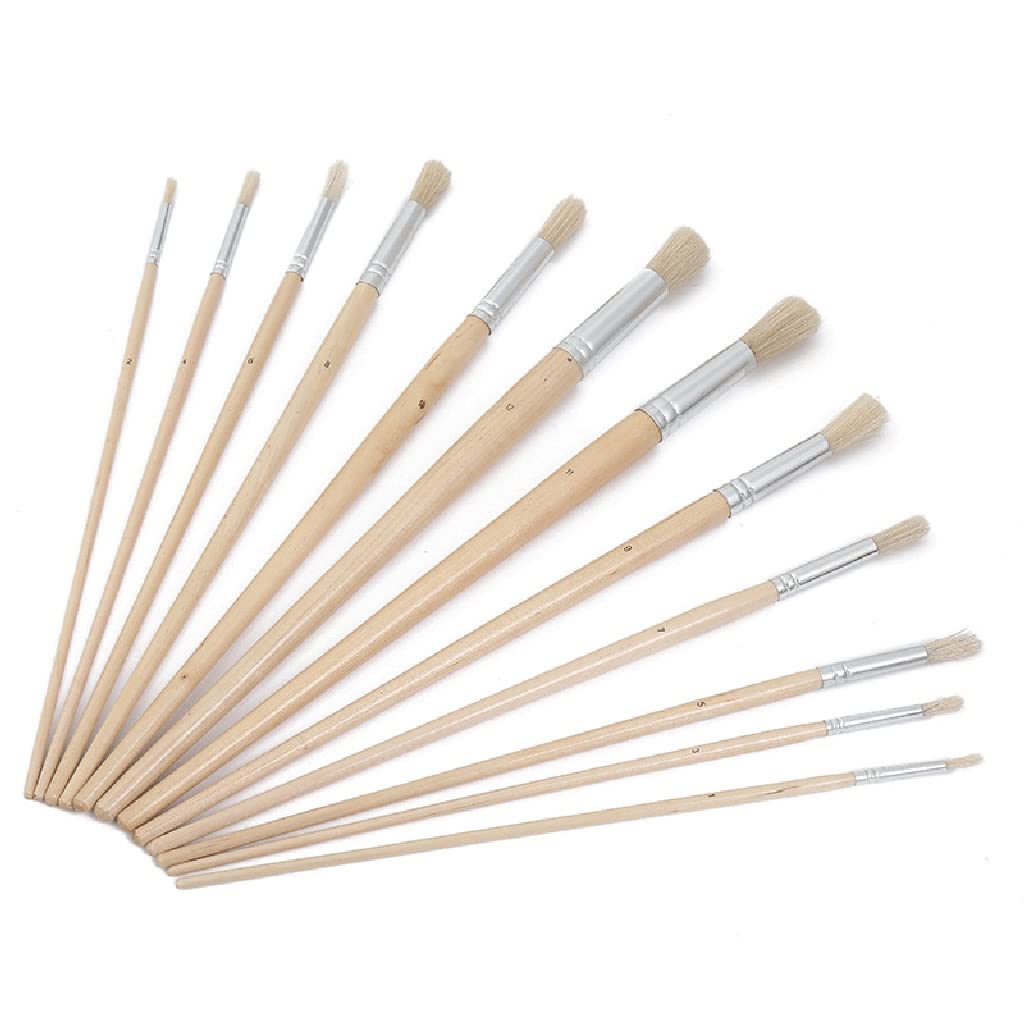 Ensemble de pinceaux de peinture à l'huile avec 12 pièces en nylon taille ajustable modèle D