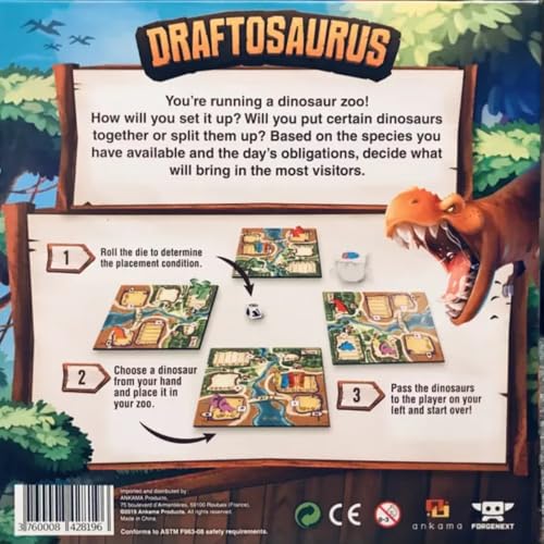 Ankama Draftosaurus juego de mesa estrategia 2-5 jugadores miniatura 3