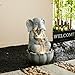 Glitzhome Outdoor Fountains and Waterfalls Zen-Style Concrete Resin Elephant Water Fountains with LED & Pump, Garden Patio Water Fountain Yard Fountain 2 Tier Floor Waterfall for Backyard Lawn 22