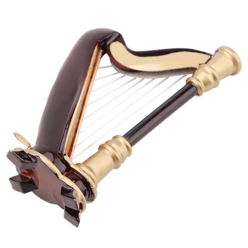 4in Miniatur Harfe Modell, Mini Holz Harfe Instrument Modell mit Geschenkbox für Home Desk Regal Musik Room Decor Geschenkidee