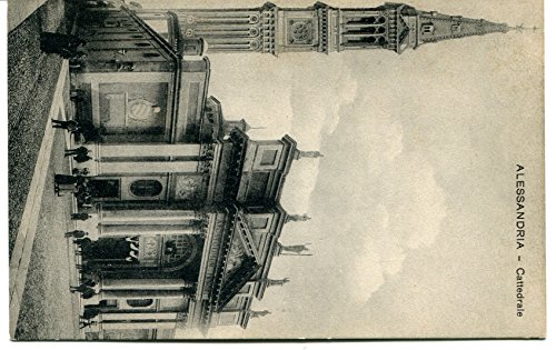 Primi '900 Alessandria Cattedrale torre FP B/N ANIM Cartolina Postale