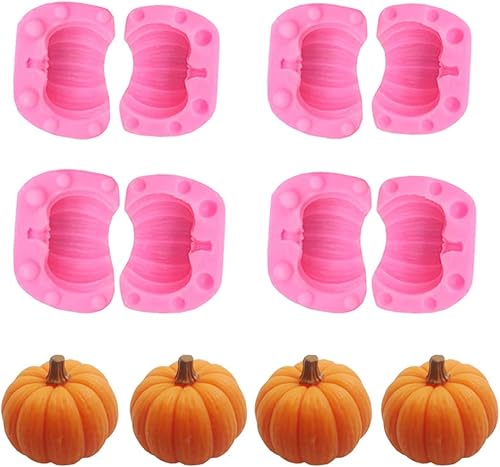 EchoDone Molde de silicona de calabaza 3D para caramelos, hornear, decoración de pasteles, fabricación de jabón, chocolate, arcilla, decoración de