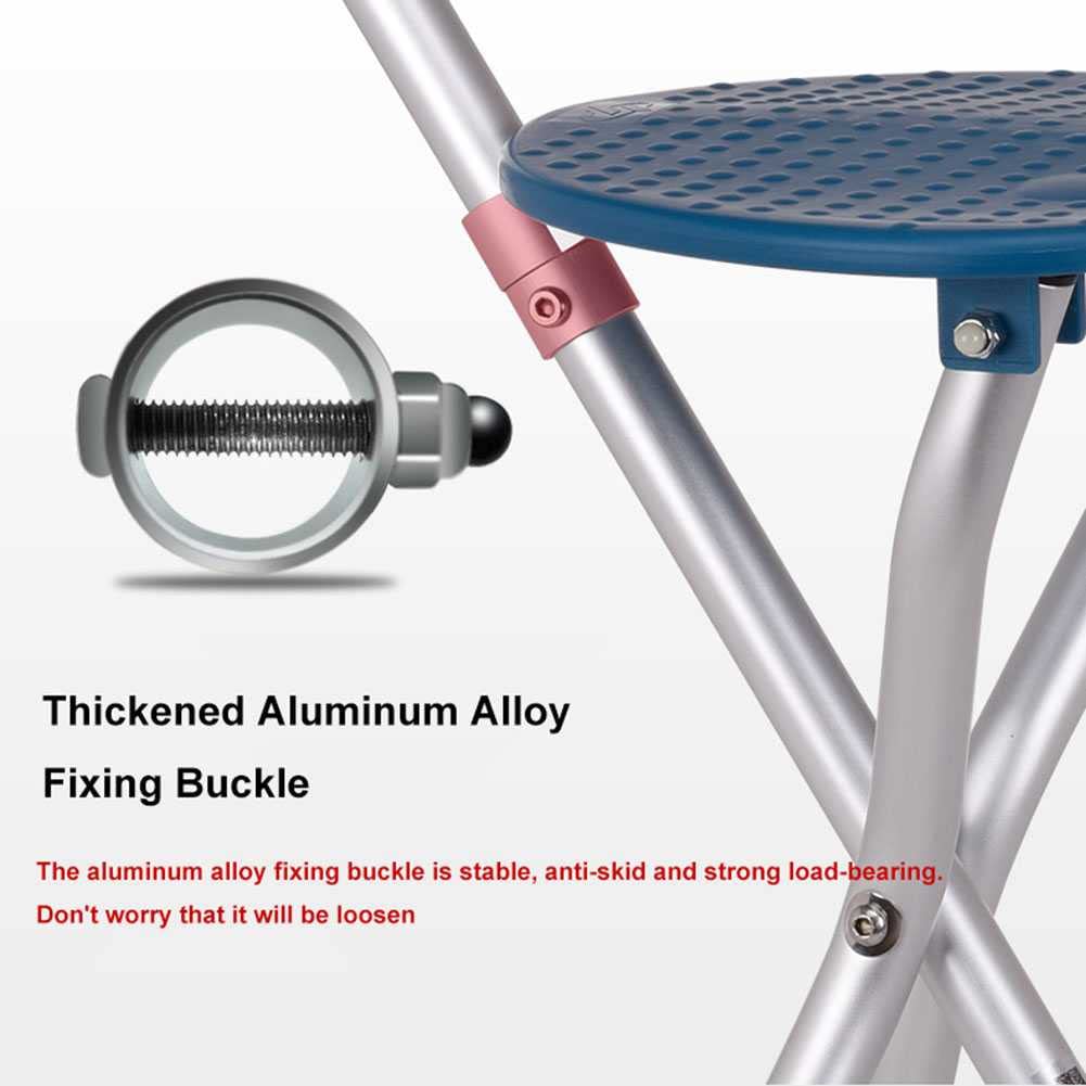 Silla para Bastones, Bastón para trípode con Asiento, Ajustable Bastón para Ancianos, 400 LB Capacidad, 3 Patas Bastón de Altura, para Eventos de Camping (Brown)