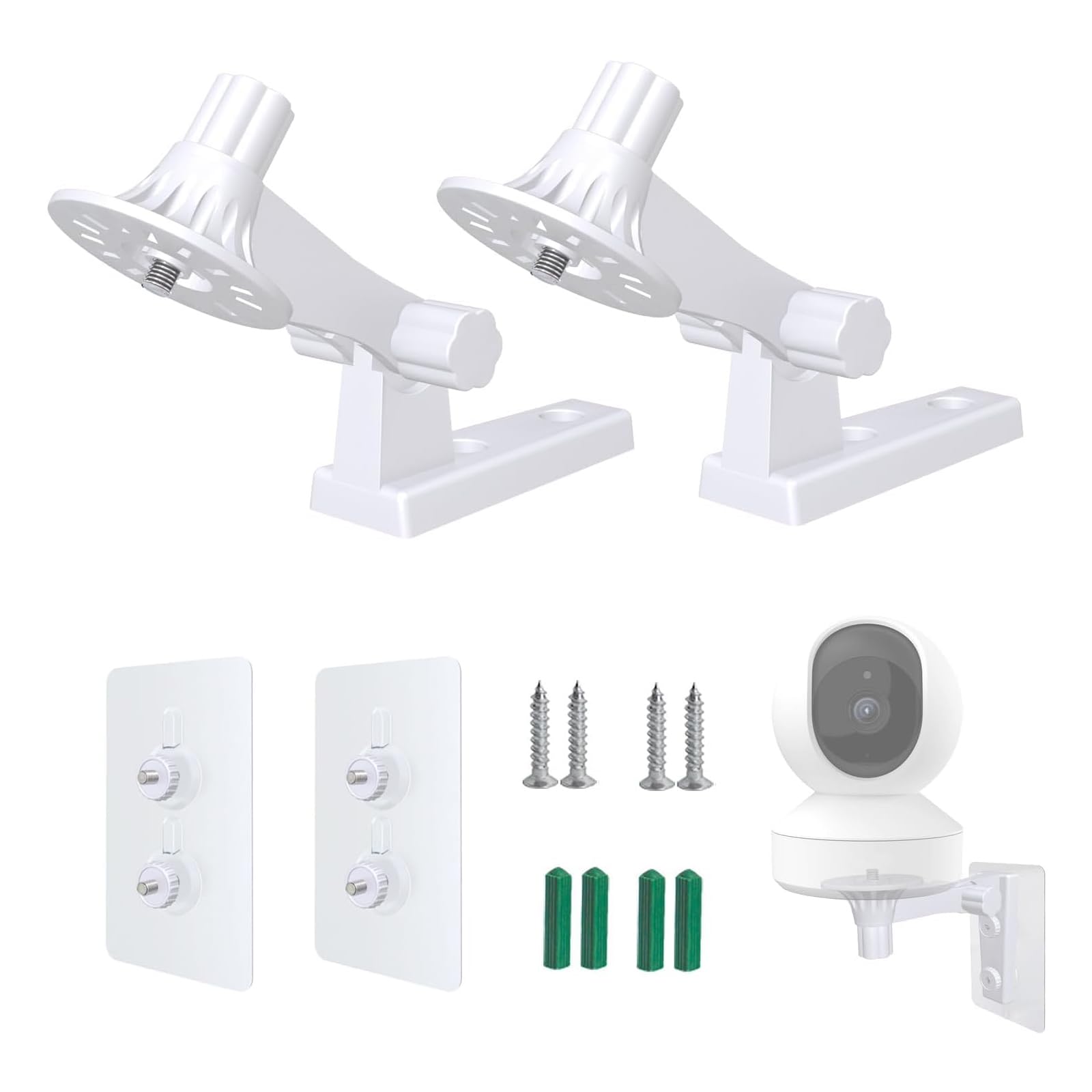 X spring Security Camera Wall Mount, 2 Pack Adjustable Angles Bracket Wall Mount Ceiling Mounting Kit, 180 Degree Rotation Easy to Install Security Camera Bracket for Blink Mini Pan Tilt Camera Mount