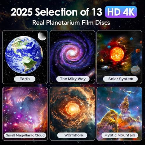 Sternenhimmel Projektor Kinder【Pro Ma】, 13 CDs 15 Weiße Krawser und Bluetrooms, Fernbedienung, Dekoration im Zimmer Von Erwachsenen und Kindern