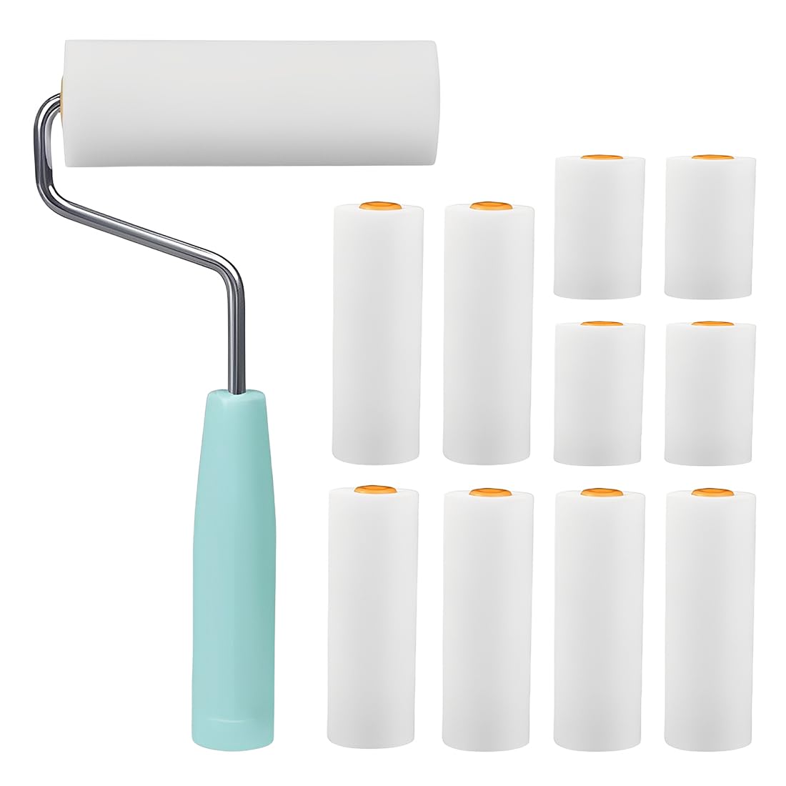 10 Pezzi Set Rulli Pittura Piccoli, Set Rullini per Vernici, Rullo Piccolo Per Pittura, Mini Rullo Pittura con Manico per Pitturare, Ideale per Vernici, Decorazione Casa e Fai da Te (5.6/10cm)