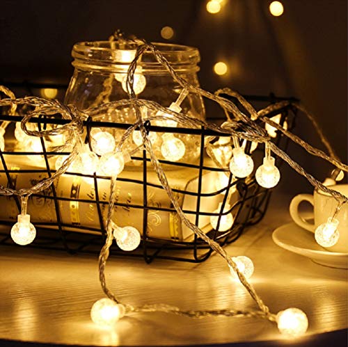 Merdeco Plug in String Lights, 16ft 50 LED Globe String Lights Indoor Outdoor Decorative Fairy Lights Warm White for Birthday Party Wedding Anniversary Christmas