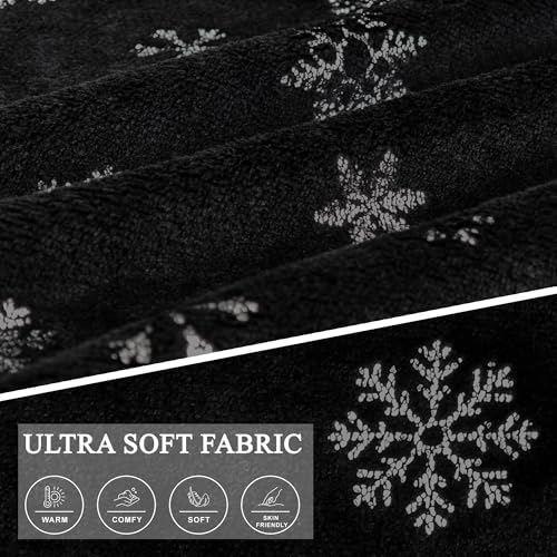 LYCY Womens Flannel Hooded Robe,Soft Fluffy Bathrobe for Women Winter Printed Warm Loungewear2