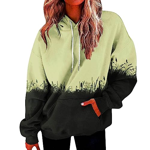 Sweat à capuche esthétique manches longues pull ample bloc de couleur