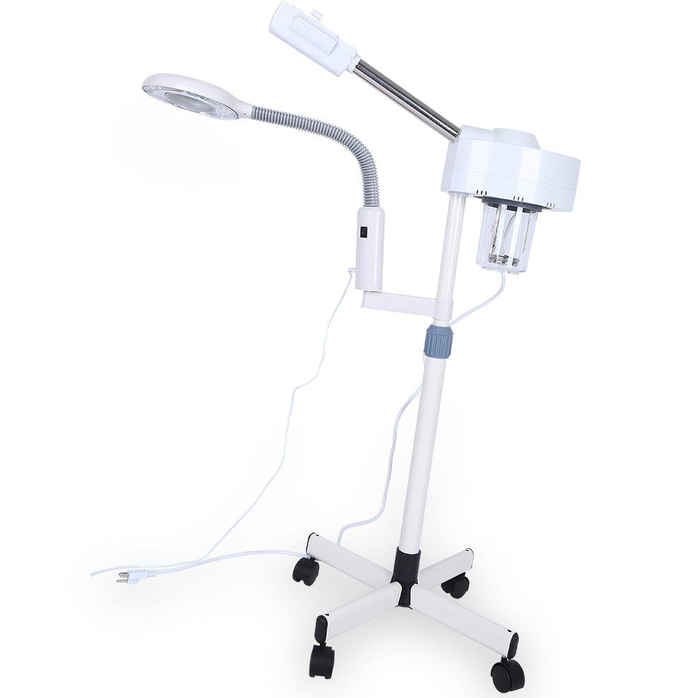 Vaporizador Facial 2 en 1, LED 3X Lámpara de Aumento Sauna Facial Máquina de Vapors, Humidificador de Spa Belleza Profunda para la Hidratación Spa Salón de Belleza Equipo de Cuidado de Piel