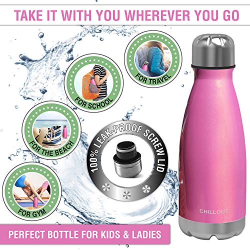 Image of CHILLOUT LIFE 12oz Kids Insulated Stainless Steel Water Bottle, Leak Proof