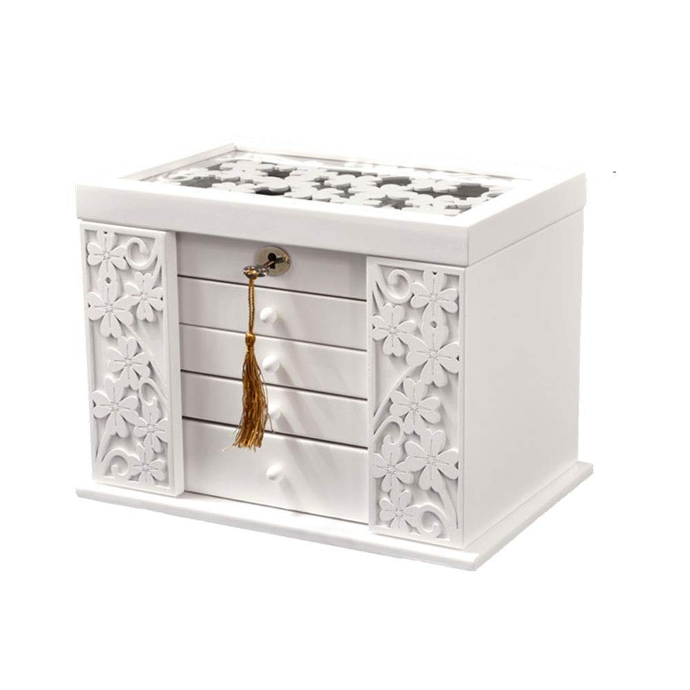 YNIYUJKL Jewelry Boxes Organisers Hand Jewelry Jewelry Storage Box Wooden Retro Princess European Small Korea Large Capacity Home Multi-Function