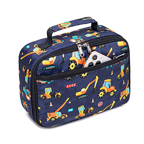 Image of BTOOP Lunch Bags for Kids Boys Insulated Lunch Boxes Cooler Toddler Lunch Tote Bag Thermo Picnic Bag for School Children(Truck-Navy Blue), 04364