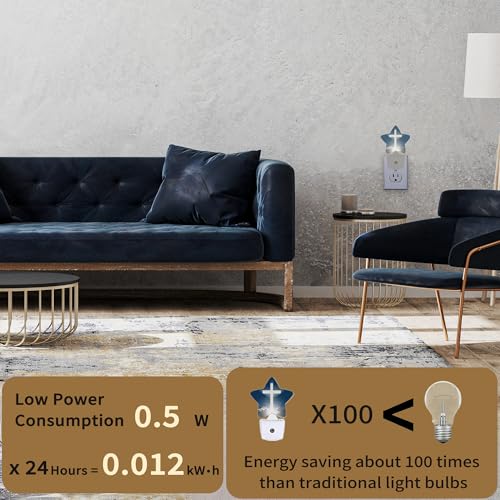 Image of Cross Heaven Plug-in Night Light with Dusk-to-Dawn Sensor for Bedroom,Bathroom and Living Room Sleep Friendly lamp for Women /Girls /Boys Gift,0.5W