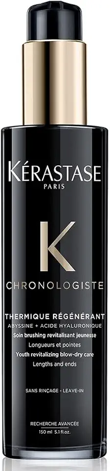 Kérastase Leave-in Chronologiste Protetor Térmico Thermique Régénérant, Todos os tipos de cabelos, Regeneração, Ácido Hialurônico, Abyssine, Vitamina E, Carvão, 150 ml
