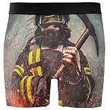 ZZXXB Herren-Boxershorts mit Feuerwehr-Aufdruck, atmungsaktiv, mit Beutel, Größe S - XXL, grün, M