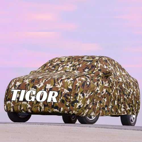 Image of Kayme UltraShield All Weather Premium tigor Car Cover 6-Layer Waterproof Fabric, UV & Heat Reflective - Rain, Sun & Dust & Bird‐Dropping Resistant, Indoor /Outdoor Full Body Protection - Jungle