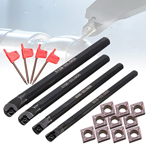 Kit de herramientas para torno metálico con 4 barras de taladro miniatura 4