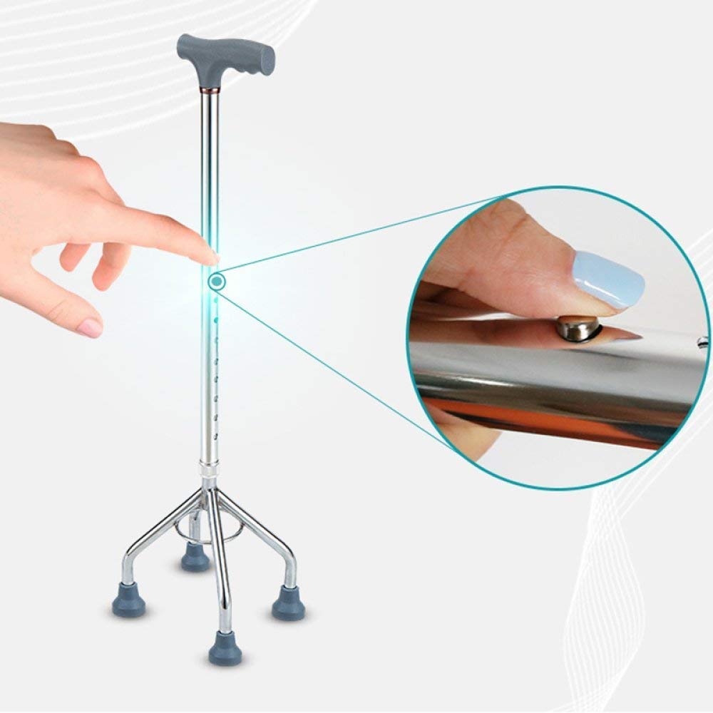 MObyat Andador para Ancianos,Bastón, muletas para Personas Mayores Bastones Bastones Viejos Cuatro Esquinas de críquet Bastones Antideslizantes Andador, muleta, Cuatro pies