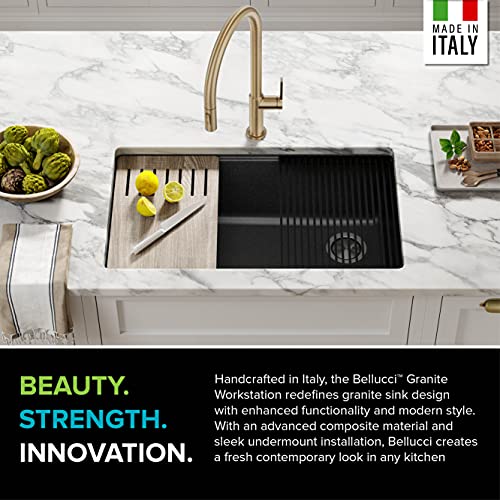 KRAUS Metallic Black 32 in Undermount Granite Kitchen Sink KGUW2-33MBL - image 5