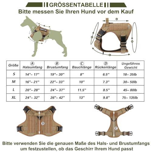 Demigreat Taktisches Anti-Zug-Hundegeschirr Klein Mittel Groß Hund
