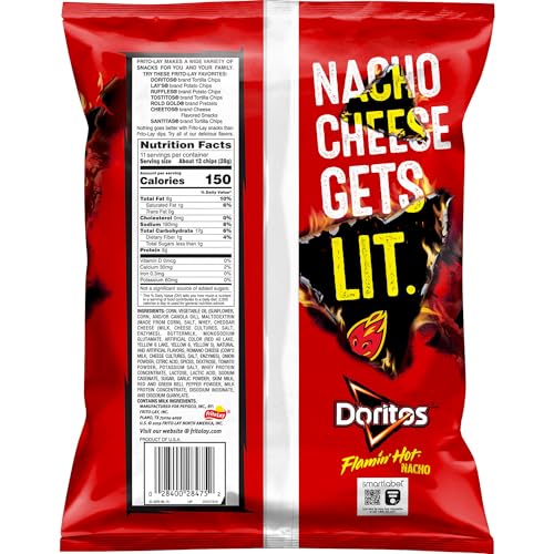 Image of Doritos Frito Lay Flamin' Hot Nacho Cheese Tortilla Chips, 11 Oz 311.8 G