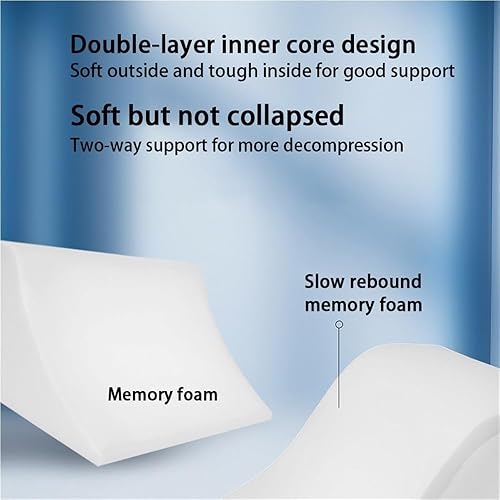 Miniatura 6 de Juego de 4 almohadas ortopédicas de cuña para dormir y leer, almohada de apoyo de espalda con diseño ajustable para cama, sentarse, reflujo ácido y