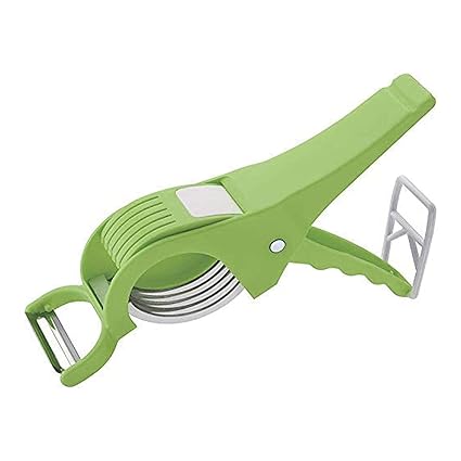 Rudra Export Import Company 2-in-1 Vegetable CREICter Peeler Green (Color May Vary) Multi 5 Laser Blade Vegetable and Fruits CREICter/Chopper Multi-Colour (Vegetable 2 in 1 CREICter) Pack of 1