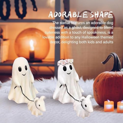 Generic NO 2024 New Halloween Ghost Walking Dog Statue thumb #3